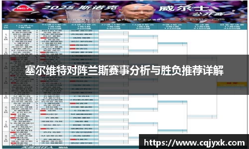 塞尔维特对阵兰斯赛事分析与胜负推荐详解